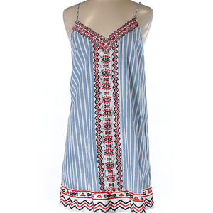 Casual dress cotton striped print